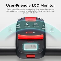 Sunny Health & Fitness Smart Manual Walking Treadmill, 300 Lb Weight Capacity, Non-Electric, Compact & Foldable, Digital Monitor, Bluetooth Connection