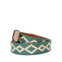 La Matera Men's Bariloche Woven Belt Tan