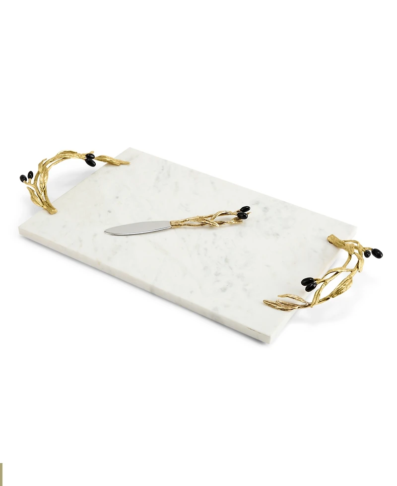 Michael Aram Olive Branch Cheeseboard and Knife Set