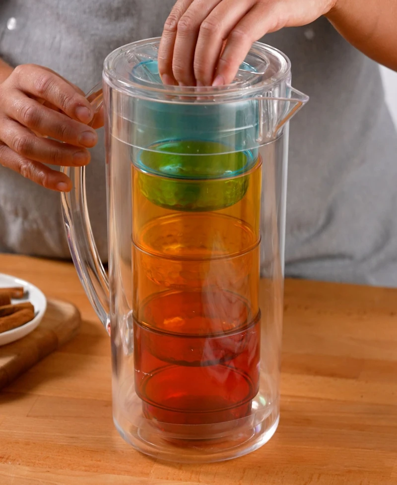 Infuse 5 Piece Acrylic Pitcher & Glasses Drinkware Set