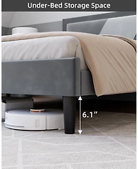 gaomon Upholstered Bed Frame With Adjustable Headboard - Modern Platform Bed Frame With Wood Slats Support - Easy Assembly