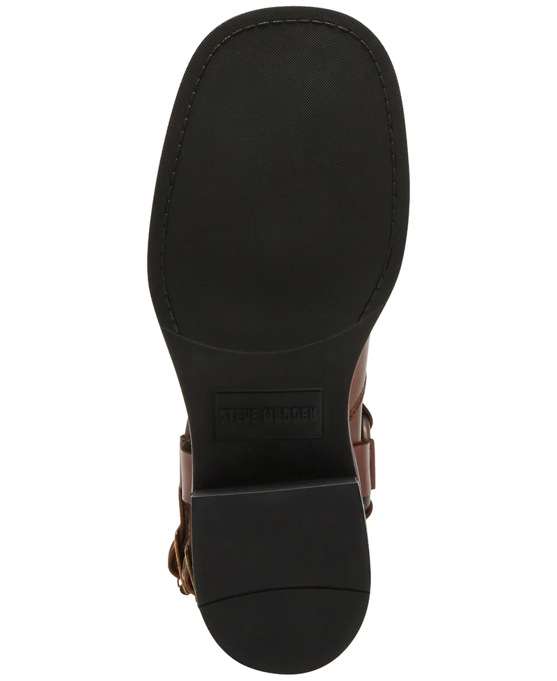 Steve Madden Women's Rocky Knee-High Buckled Moto Boots