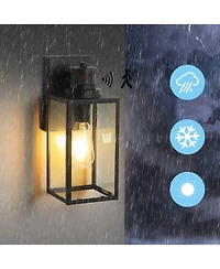 Flynama 1-Light Matte Black Non-Motion Sensing Outdoor Hardwired Wall Sconce Light with Socket, Bulb Not Included