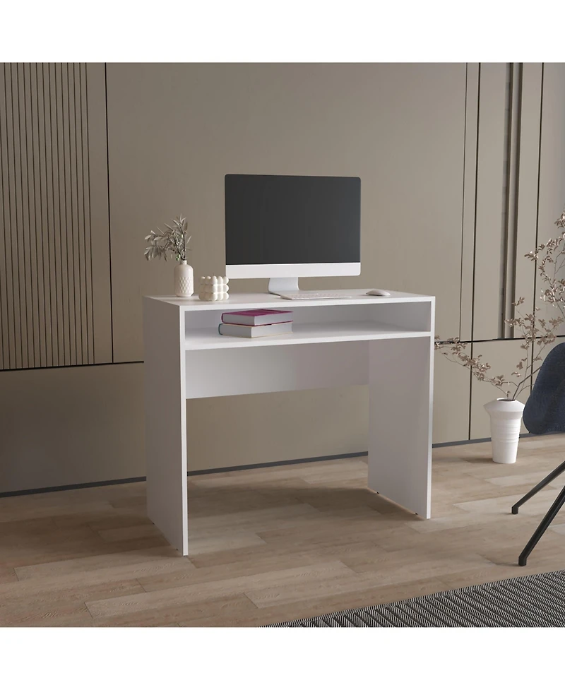 Craig Computer Desk with 1 Shelf, Black