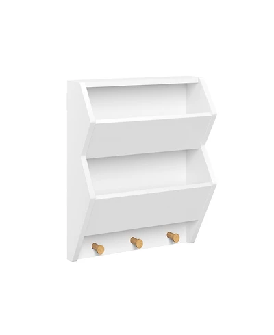 Kids Catch-All Wall Shelf with 3 Hooks