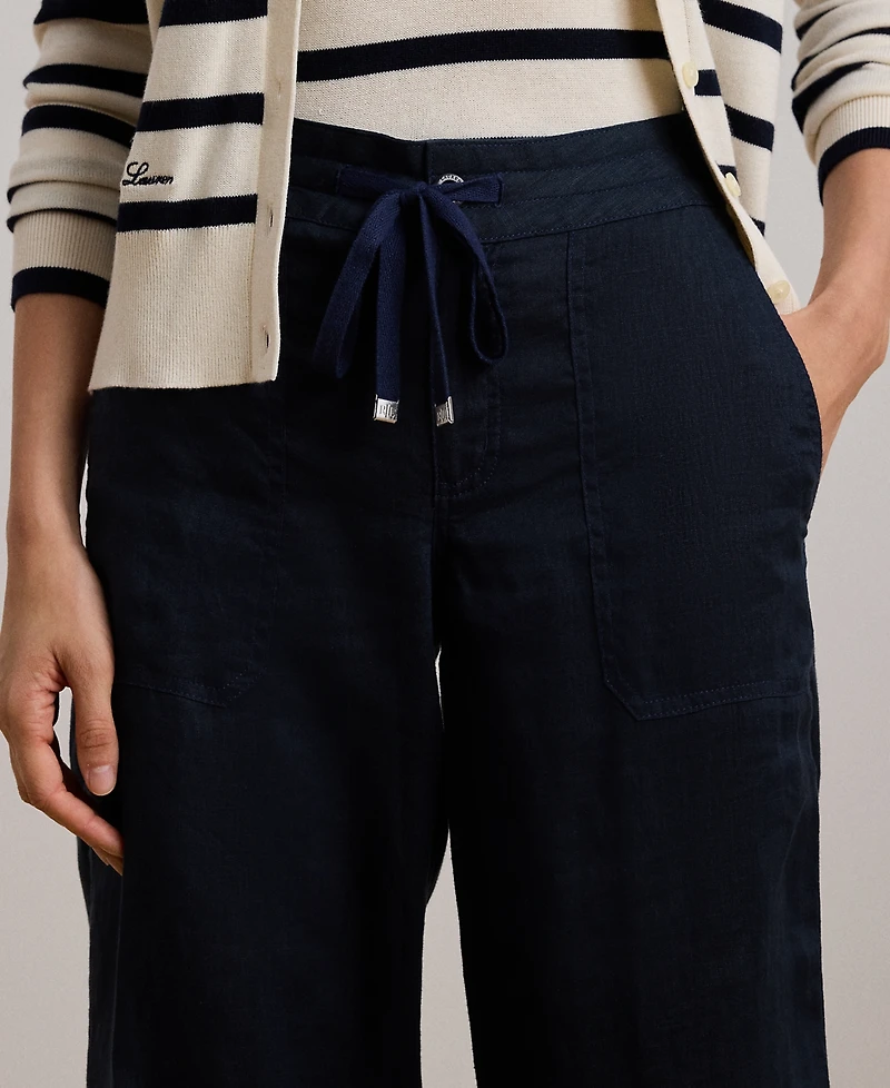 Lauren Ralph Petite 100% Linen Wide-Leg Pants