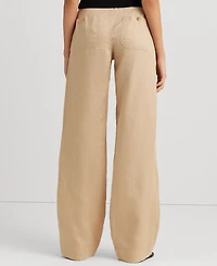 Lauren Ralph Petite 100% Linen Wide-Leg Pants