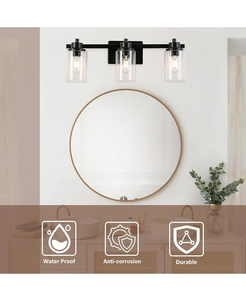 Flynama Vanity light 4.33-in 3-Light Matte Bronze Industrial Vanity Light