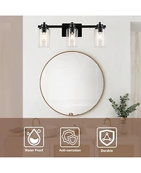 Flynama Vanity light 4.33-in 3-Light Matte Bronze Industrial Vanity Light