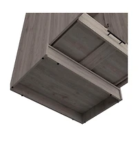 Darwin 180 Armoire, Double Door Cabinets, Metal Rod, Metal Handle, Two Shelves, One Drawer, Light Gray