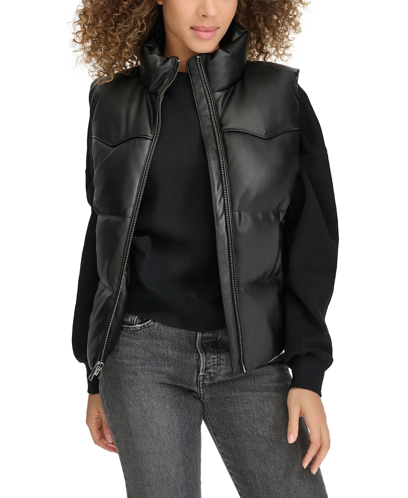 Levi's Women's Faux Leather Western Puffer Vest