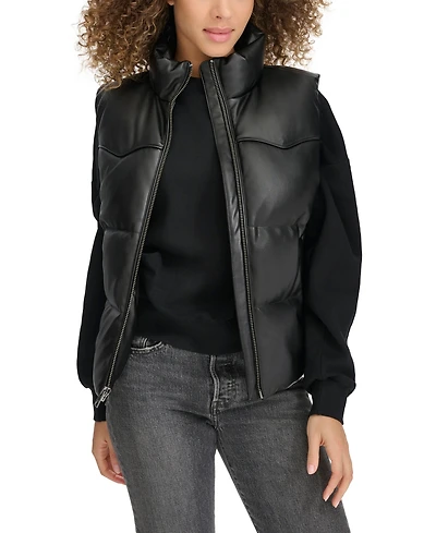 Levi's Women's Faux Leather Western Puffer Vest