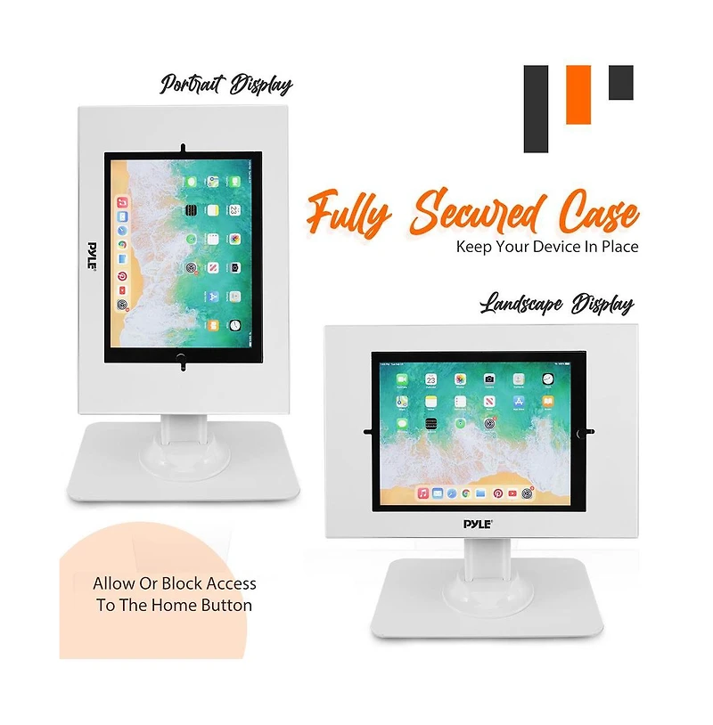 Pyle Full Motion Anti-Theft Tablet Bracket, Adjustable and Secure Stand with Lock Mechanism