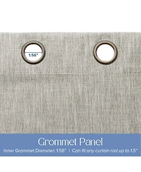 Linen Texture Blackout Grommet Curtains Pair(2 Panels