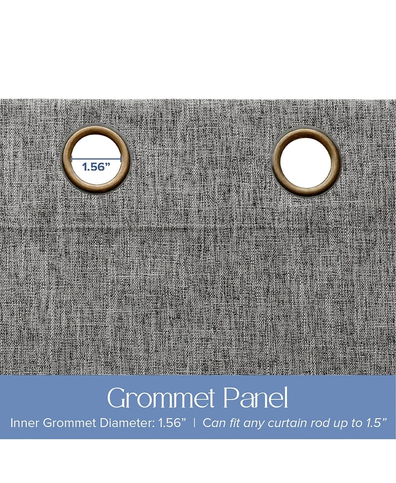 Awesome Home Linen Texture Blackout Grommet Curtains Pair (2 Panels