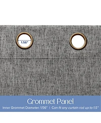 Awesome Home Linen Texture Blackout Grommet Curtains Pair (2 Panels