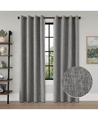 Linen Texture Blackout Grommet Curtains Pair(2 Panels