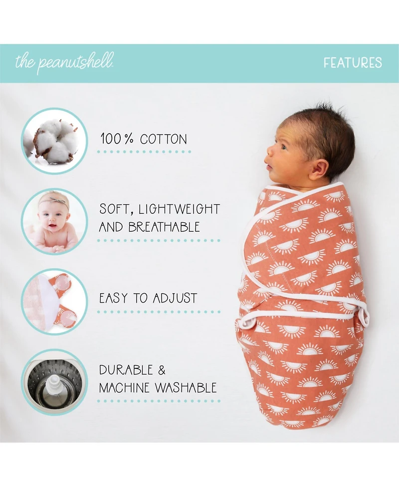 The Peanutshell Baby Boys Desert Safari 3-Pack Swaddles