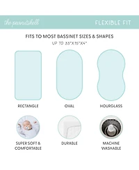 The Peanutshell Green Safari Bassinet Sheets for Newborn Baby Girl or Baby Boy, 4 Pack Set