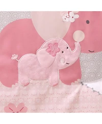 The Peanutshell Pink Elephant 8 Piece Baby Nursery Crib Bedding Set, Quilt, Crib Sheets, Crib Skirt, and Mobile