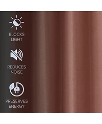 Brushed Serengeti Stria 100% Blackout Grommet Pair (2 panels