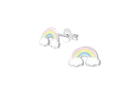 Lily Nily Girls Rainbow Stud Earrings in Sterling Silver