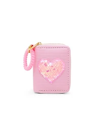 Tiny Treats + Zomi Gems Girls Sequin Heart Spiral Strap Wallet, Pink