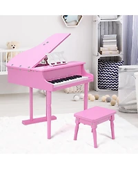 Hongge Musical Instrument Toy 30-Key Children Mini Grand Piano with Bench