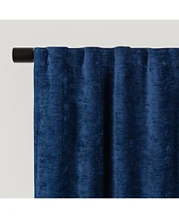 Chenille Solid Room Darkening Back Tab Curtain Panel