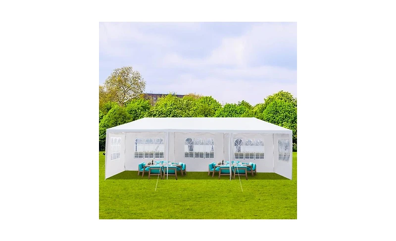 Slickblue 5-Sided Iron Pergola with Pe Cloth and Spiral Pipe, Ideal for Outdoor Shade and Garden Enhancement