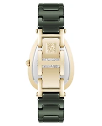 Anne Klein Women's Quartz Estate Green Ceramic and Gold-Tone Alloy Metal Bracelet Watch, 36mm