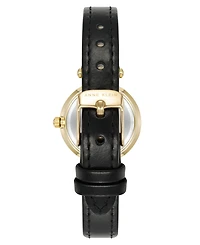 Anne Klein Women's Quartz Black Essential Leather and Gold-Tone Alloy Metal Strap Watch