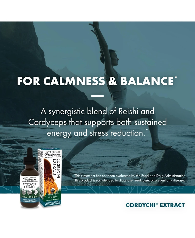 Host Defense CordyChi Extract - Energy & Immune Support Supplement
