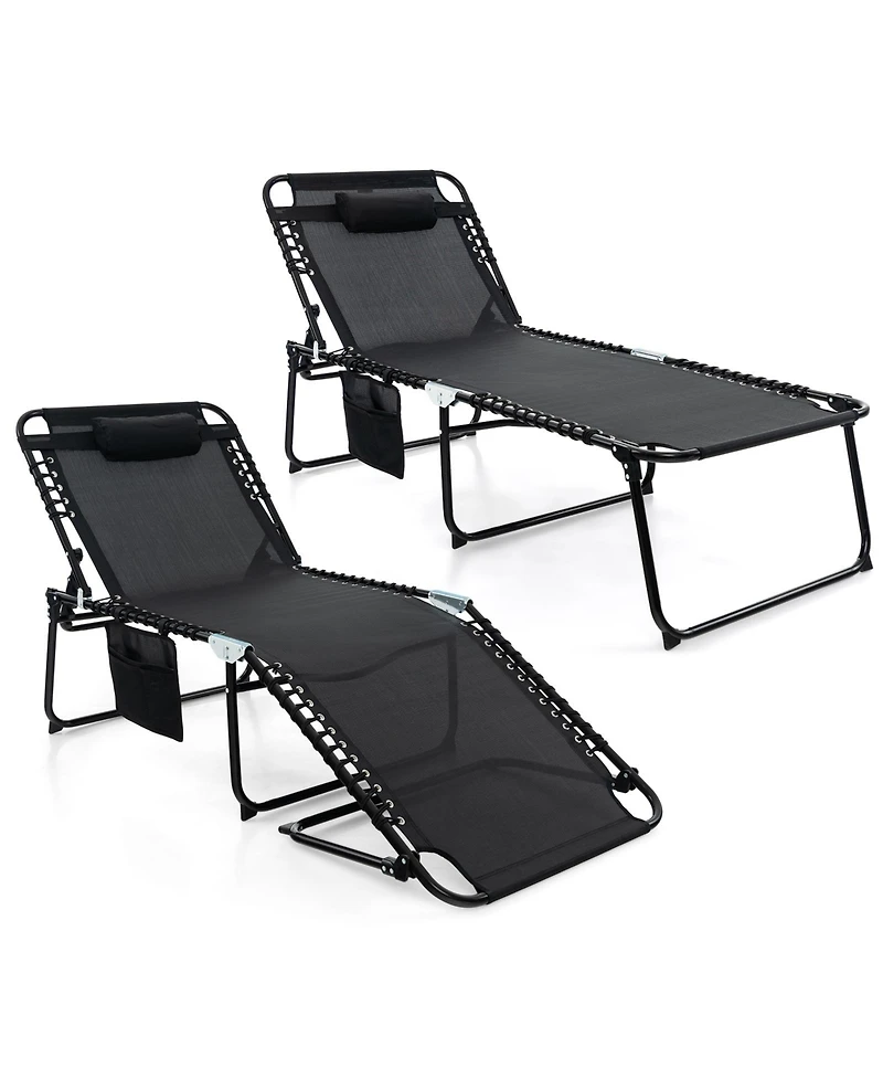 Inolait Sugift 4 Position Folding Lounge Chaise with Adjustable Backrest and Footrest