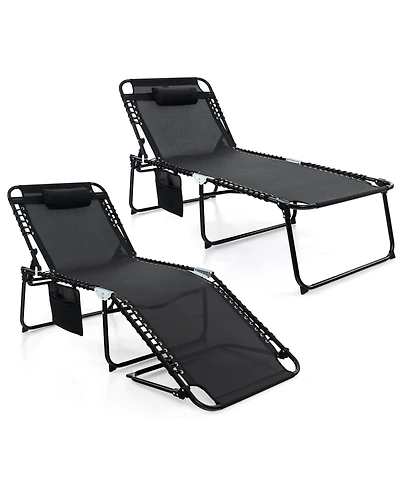Inolait Sugift 4 Position Folding Lounge Chaise with Adjustable Backrest and Footrest