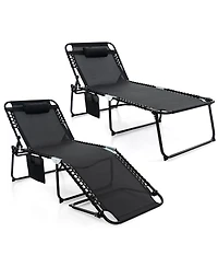 Inolait Sugift 4 Position Folding Lounge Chaise with Adjustable Backrest and Footrest