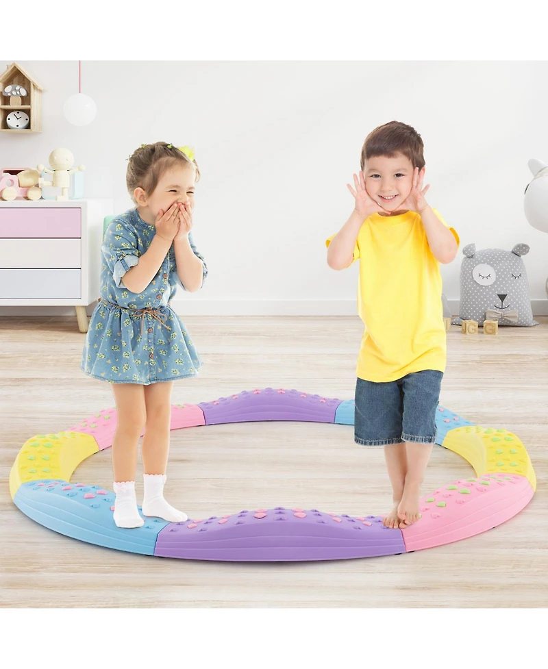 Hongge Colorful Kids Wavy Balance Beam with Textured Surface and Non-slip Foot Pads