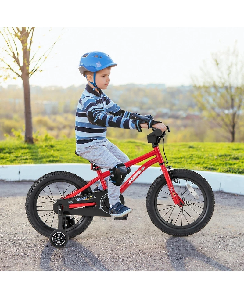 Hongge 16-Inch Kids' Bike with Handbrake, Coaster Brake, and Bell for Ages 4-7