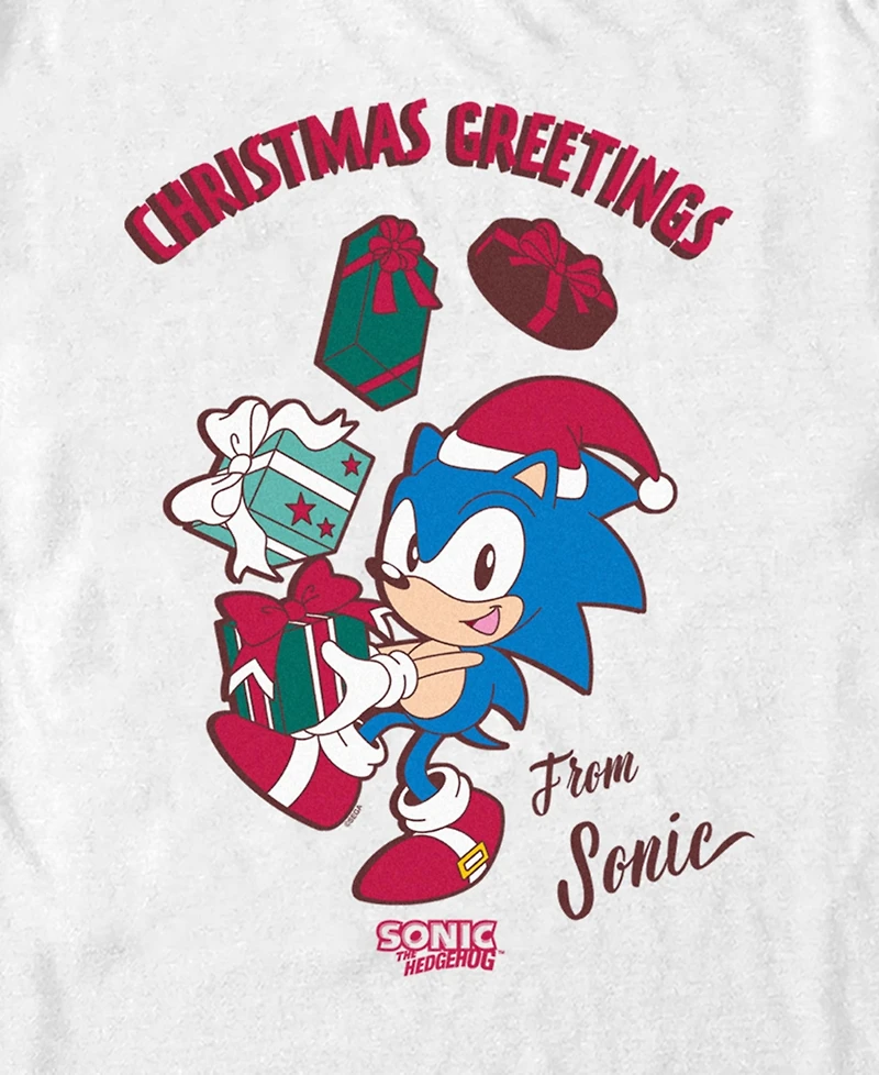 Fifth Sun Men's Merry Christmas Sonic Short Sleeve T-Shirt