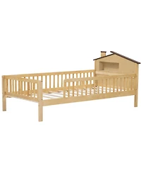 Streamdale Furniture Twin Platform Bed with House Headboard and Storage