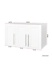 Streamdale Furniture Stackable Wall Mounted Storage Cabinet, 15.75" D X 35.43" W X 19.69" H, White