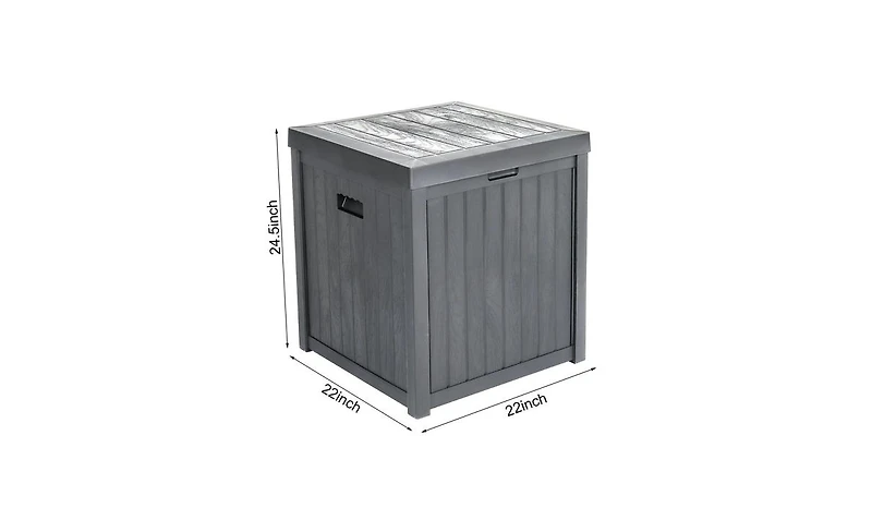 Slickblue 51 Gallon Outdoor Garden Plastic Storage Deck Box – Waterproof & Lockable Chest for Tools, Cushions, and Toys
