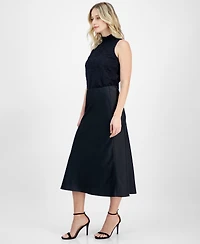 Anne Klein Petite Bias-Cut Flared Pull-On Midi Skirt