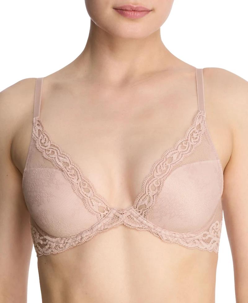 Natori Women's Feathers Lace Contour Underwire Plunge Bra 730023