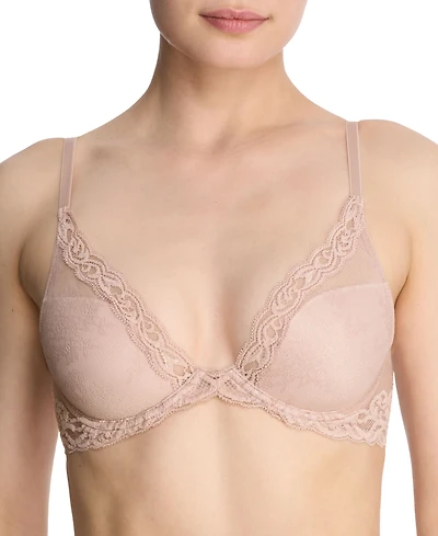 Natori Women's Feathers Lace Contour Underwire Plunge Bra 730023