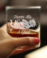 Bevvee Purr Me a Glass Whiskey Rocks Glass