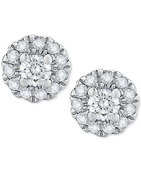 Diamond Round Halo Stud Earrings (1/3 ct. t.w.) 14k White Gold or