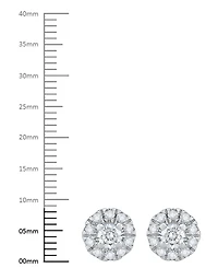 Diamond Round Halo Stud Earrings 14k White Gold (1 ct. t.w.)