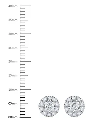 Diamond Halo Stud Earrings (3/4 ct. t.w.) 14k White Gold or