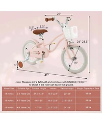Hongge 12/14/16/18 Inch Kids Bike with Training Wheels for Boys Girls Ages 3-8 Years